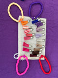 Keychains or bracelets without leather tassels.