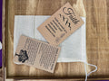 Muslin cotton drawstring gift bag and bible verses card will be sent with products of jewelry.