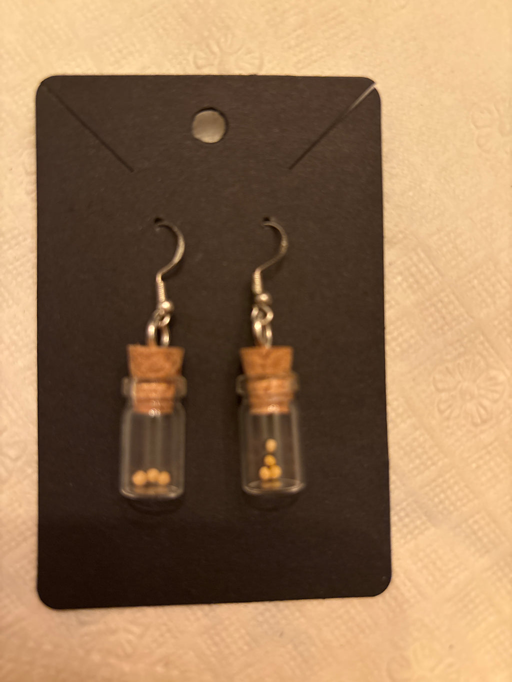 Earrings, Sterling silver, mustard seed. On the 7th day. Just text shape. I will customize your special piece.